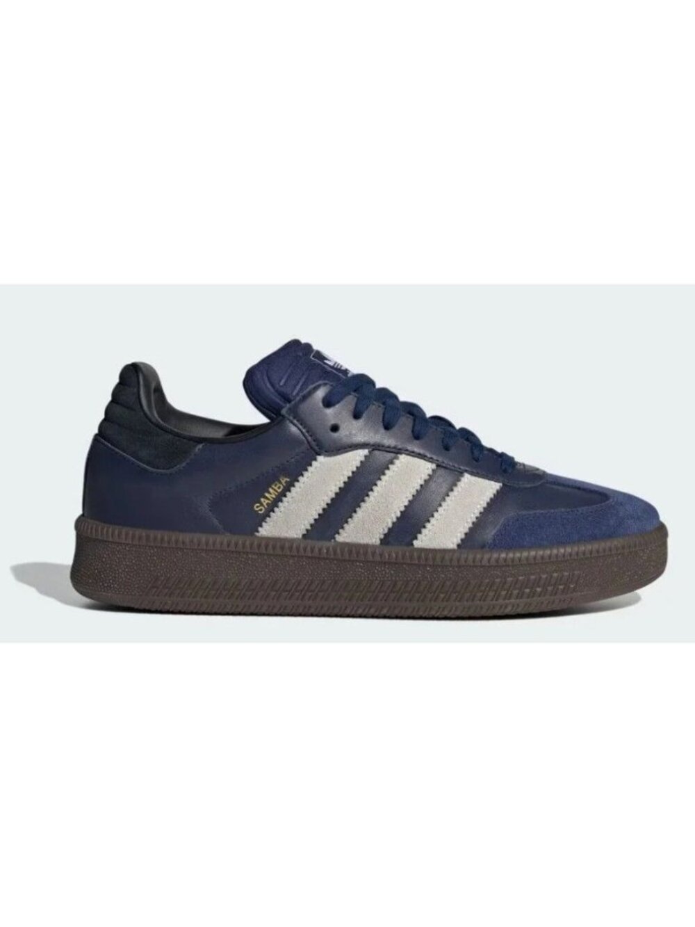 Adidas Samba XLG Sneaker Womens 8.5 Mens US 7.5 Leather Dark Blue White IE9179